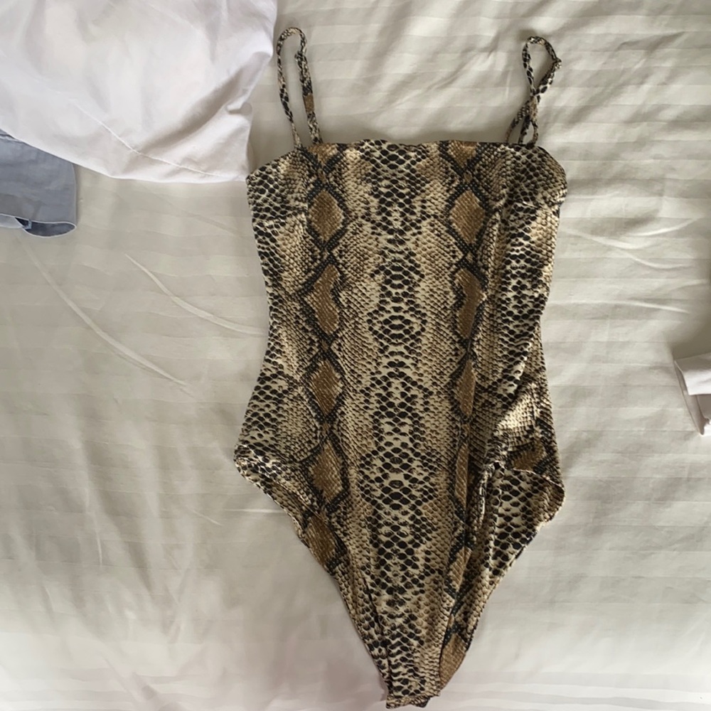 Snake skin patterned bodysuit